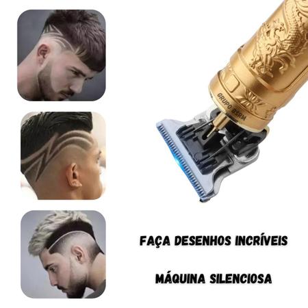 Kit 2 Maquininha Para Acabamento Desenho Corte de Cabelo Risco Disfarce  Barba Degrade Disfarçado Máquina de Cortar Pelos