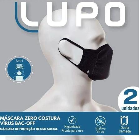 Imagem de Kit 2 Máscaras Lupo Sem Costura Poliamida Proteção Facial