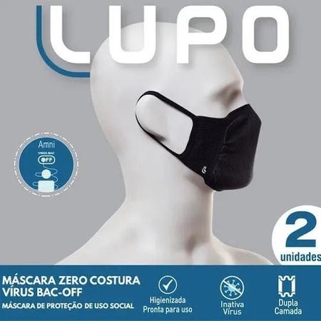 Imagem de Kit 2 Mascaras Lupo Zero Costura Preta 36004-900