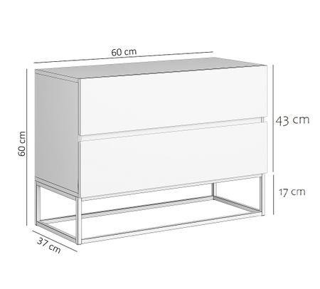 Imagem de Kit 2 Mesas de Cabeceira Alto Padrão 60cm Preto/Dourado P/ Quarto Casal