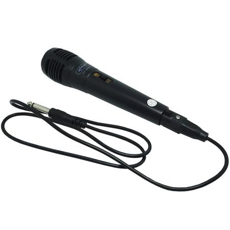 Imagem de Kit 2 Microfones Dinâmico com Fio P10 Cabo 1 Metro para Karaokê e Caixa de Som Knup KP-M0001 Preto
