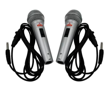 Imagem de kit 2 Microfones Dinâmico Profissional C/ Fio Importado