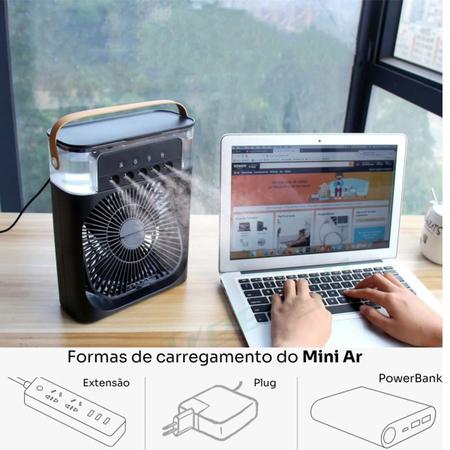 Imagem de Kit 2 Mini Ar Condicionado Climatizador Umidificador Portátil Usb Gela Frio