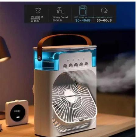 Imagem de Kit 2 Mini Ar Condicionado Climatizador Umidificador Portátil Usb Gela Frio