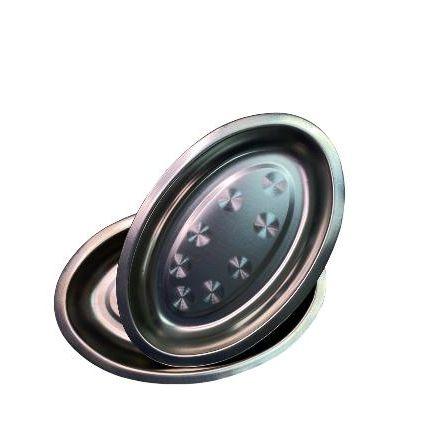 Imagem de Kit 2 Mini Bandeja oval 21 cm aço inox moderna
