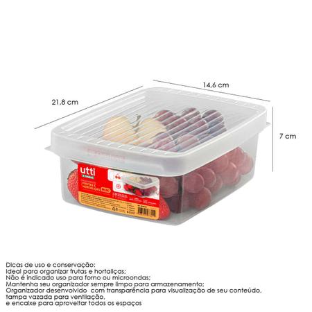 Imagem de Kit 2 Mini Caixa Organizadora para Frutas Verduras Legumes Saladas Transparente