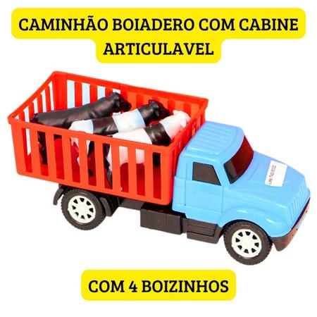 Imagem de Kit 2 Mini Caminhonete 1 Mini Buzão 1 Cegonheiro Com 2 Caminhonete 1 Caminhão C/ Pá 1 Caminhão Boiadeiro C/ 4 Bois