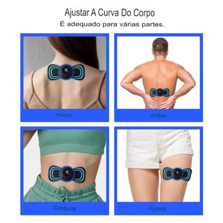 Imagem de Kit 2 Mini Massageador Elétrico Portátil Cervical EMS Varilex Alivia Dores Corpo Pescoço