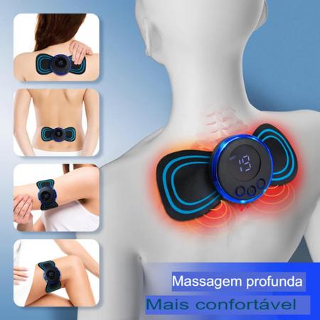 Imagem de Kit 2 Mini Massageador Elétrico Portátil Cervical EMS Varilex Alivia Dores Corpo Pescoço