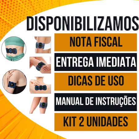 Imagem de Kit 2 Mini Massageador Elétrico Profissional Fisioterapia EMS Recarregável Portátil Massagem Costas Coluna Pescoço Cervical Lombar