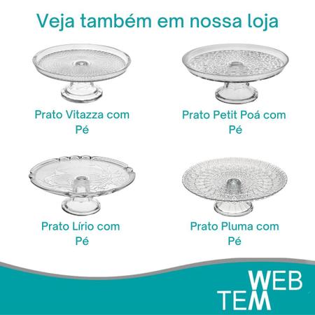 Imagem de Kit 2 Mini Pratos de Vidro Com Pé Pétala Jasmin Vitazza: Para Bolo, Doces, Sobremesa, Decoração Cozinha, Mesa Postas, Festas, Opção Sustentável