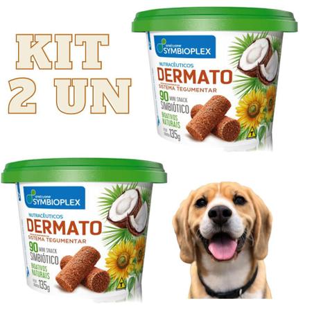 Imagem de Kit 2 Mini Snack P/ Cães SYMBIOPLEX Dermato Spin Pet - 135g