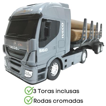 Miniatura Caminhão Brinquedo Infantil Iveco Tora De Madeira