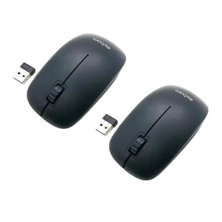Imagem de Kit 2 Mouse Óptico Sem Fio 2,4G Plug and Play MS-S22 Exbom