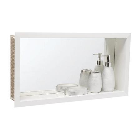 Imagem de Kit 2 Nicho Em Porcelanato Shampoo Banheiro Box 60X30X10 Cm