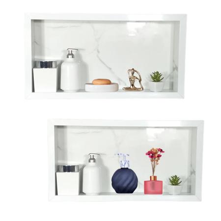 Imagem de Kit 2 Nichos Para Banheiro Em Porcelanato 60x30x10 cm
