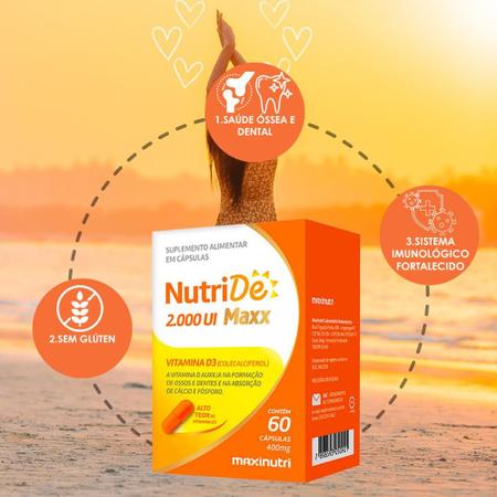 Imagem de Kit 2 NutriDe Vitamina D 2.000 UI 60 Capsulas Maxinutri