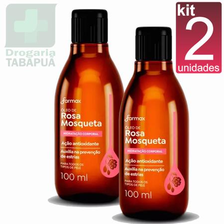 Imagem de kit 2 Oleo Rosa Mosqueta 100ml Farmax Oleo Rosa Mosqueta 100ml Farmax Hidratação profunda corporal e para os cabelos