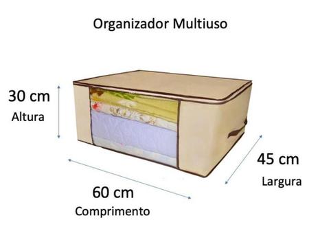 Imagem de Kit 2 Organizador Guarda Roupa Multiuso 60X45X30