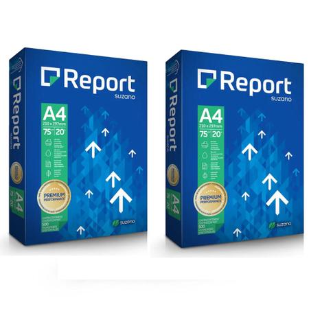 Imagem de kit 2 pacote de Folha A4 Report Premium com 500 folhas