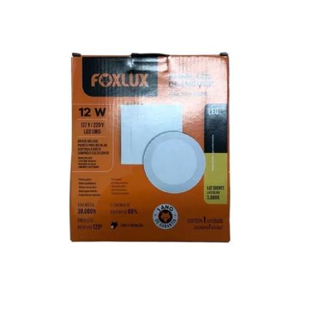 Imagem de Kit 2 Painel Led Quadrado Embutir 12W 3000K Bivolt Foxlux