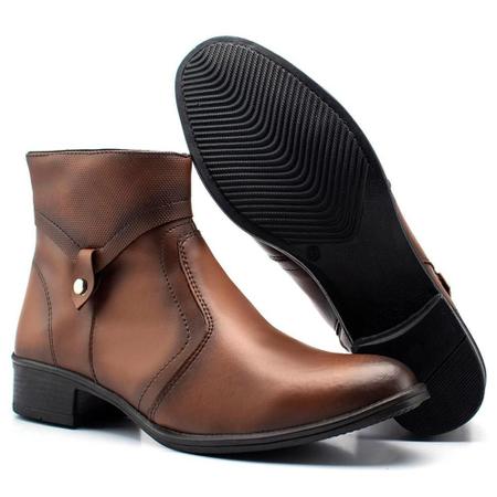 Imagem de Kit 2 Pares Botas Femininas Cano Curto Hencco Detalhes a Laser Metal Com Zíper