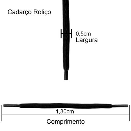 Imagem de Kit 2 Pares Cadarço Roliço 1,30cm Atacador P/ Moletom Tênis