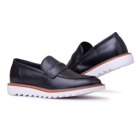 Imagem de Kit 2 pares de Sapato Oxford masculino Loafer Solado Tratorado Esporte Fino de Couro + cinto relógio