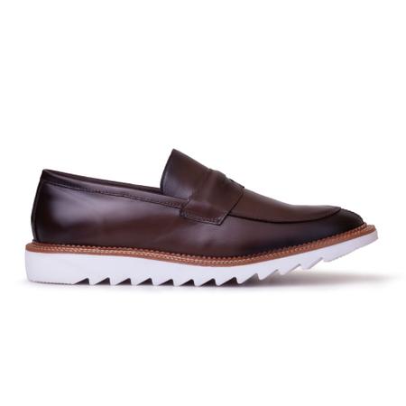 Imagem de Kit 2 pares de Sapato Oxford masculino Loafer Solado Tratorado Esporte Fino de Couro + cinto relógio