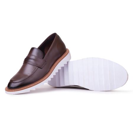 Imagem de Kit 2 pares de Sapato Oxford masculino Loafer Solado Tratorado Esporte Fino de Couro + cinto relógio