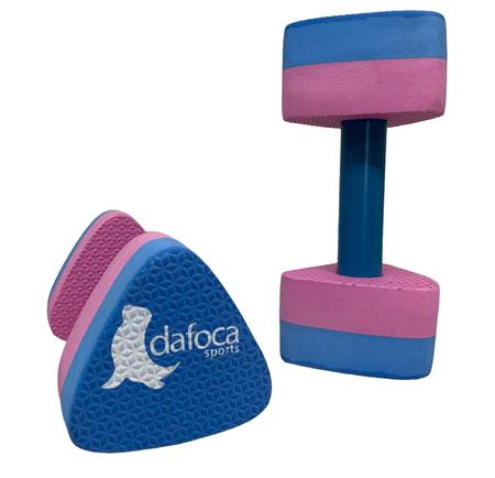 Imagem de Kit 2 Pares Halteres Hidroginástica em EVA DF1091-R P 1 à 2kg   Azul/Rosa Dafoca Sports