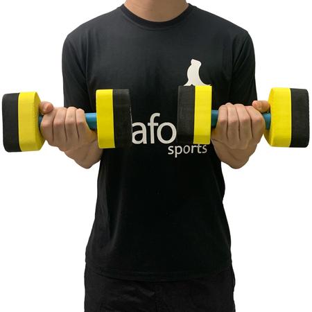 Imagem de Kit 2 Pares Halteres Hidroginástica em EVA P 1-2kg e M 2-3kg Preto/Amarelo Dafoca Sports