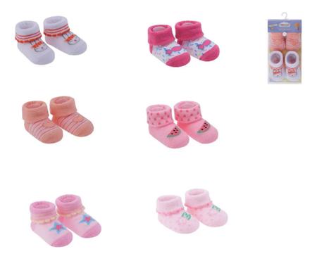 Kit 2 Pares Meia Sapatinho Pimpolho Recém Nascido Menina - Meia para Bebês  - Magazine Luiza