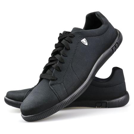 Imagem de Kit 2 Pares Sapatenis Dhl SW Masculino Preto + Azul + Cinto + Carteira