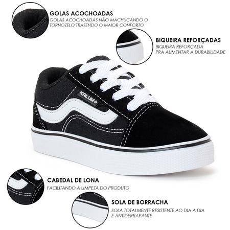 Tenis Original Kalum Leve Cano Baixo Unissex - Preto