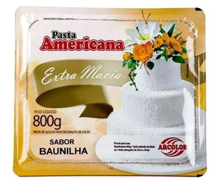 Imagem de Kit 2 Pasta Americana Baunilha Extra Macia Arcolor 800gr