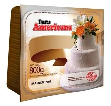 Imagem de Kit 2 Pasta Americana Tradicional Branca Arcolor 800gr
