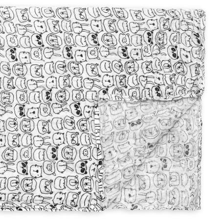 Kit 2 Peças Cueiro Vira Manta Toalha Fralda Bebê Hipoalergênico Bichinhos Branco e Preto - Casa Pedro Imagem de Kit 2 Peças Cueiro Vira Manta Toalha Fralda Bebê Hipoalergênico Bichinhos Branco e Preto