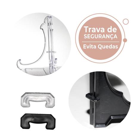 Imagem de Kit 2 Peças Suporte Para Pratos Acrílico Transparente 17,5Cm