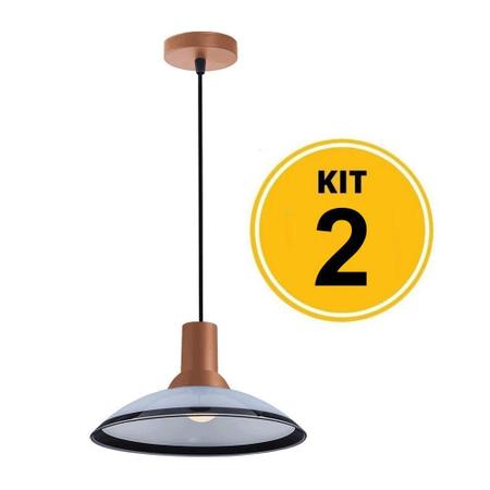 Kit 2 Pendente Chapéu em Vidro Ice Cobre 30cm - Startec Imagem de Kit 2 Pendente Chapéu em Vidro Ice Cobre 30cm - Startec