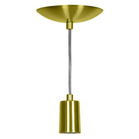Imagem de Kit 2 Pendente Tubo Cilindro Alumínio Dourado Fio 1.20m