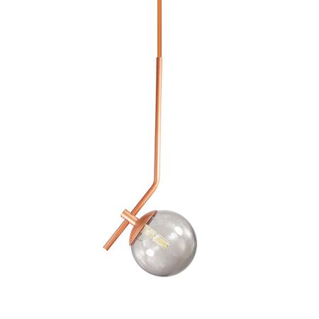 Imagem de Kit 2 Pendentes ON LY - BRONZE com globo de vidro Fumê