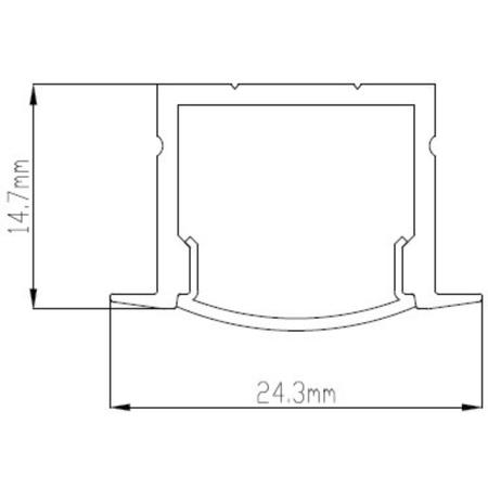 Imagem de Kit 2 Perfil de Led Reforçado Sobrepor 17x14mm 1m Fita Led