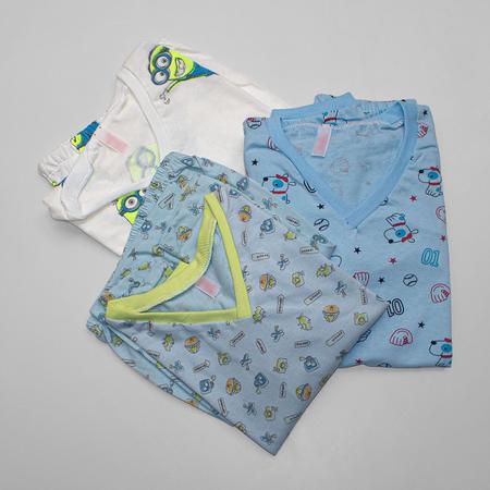 Imagem de Kit 2 Pijama Infantil Menino Menina Longo De Algodão Estampado Verão