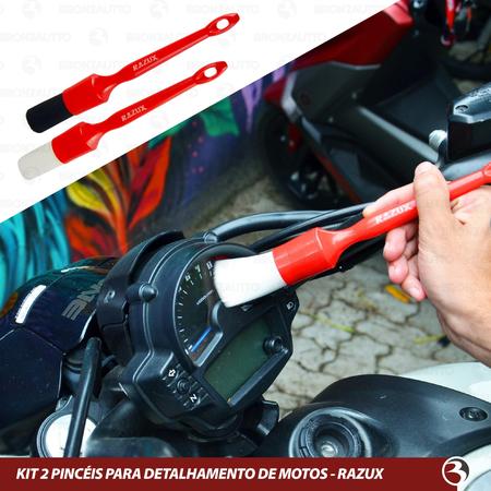 Imagem de Kit 2 Pincel Lavagem Detalhamento Interno Externo Moto/carro