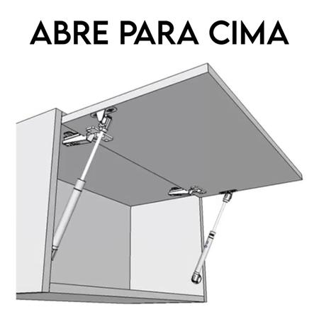 Imagem de Kit 2 Pistão a Gás 245mm 120N 12Kg Porta Móvel Abre pra Cima