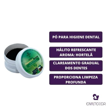 Imagem de Kit 2 Pó Dental com Carvão Ativado Clareador de Dente Dokmos