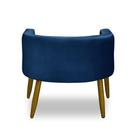 Imagem de Kit 2 Poltrona Eva Decorativa Pés Palito Suede Azul Marinho