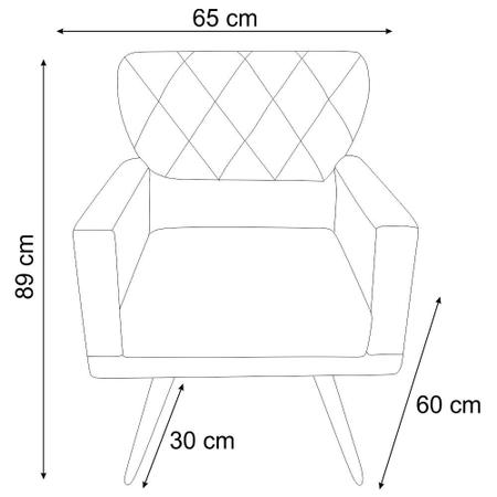 Imagem de Kit 2 Poltronas Decorativa Aurora + 1 Puff Retangular Suede Verde Pés Madeira Mz Decor