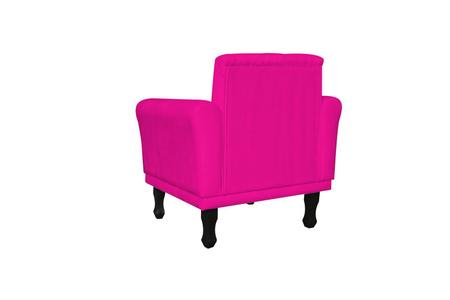 Imagem de Kit 2 Poltronas Decorativa Classic Couro Rosa Pink Pés Madeira Ms Decor